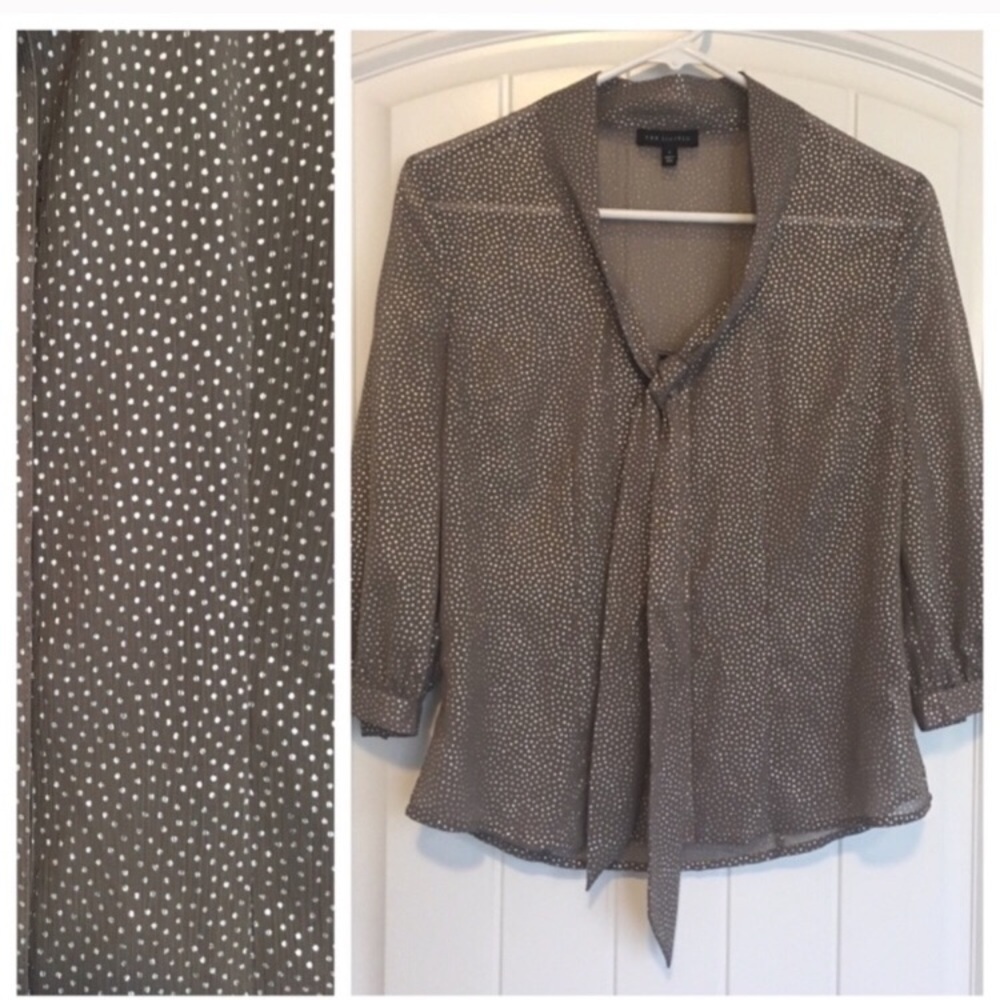 The Limited Tan & Silver Blouse Size Small
